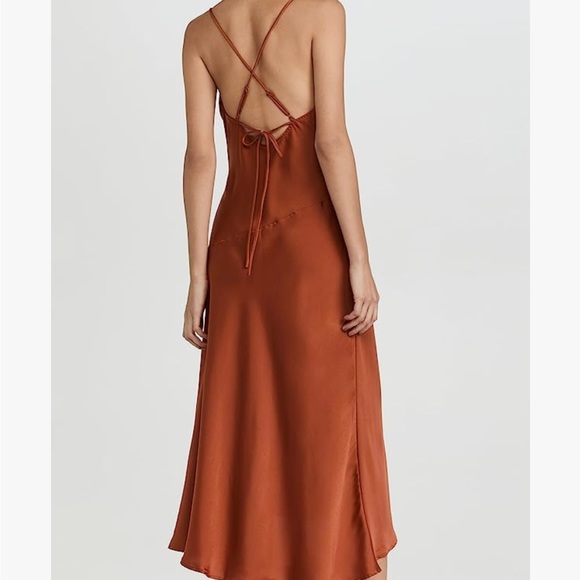 ASTR the Label Gaia Silk Slip Dress in Rust, XS - Picture 3 of 4